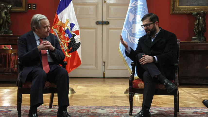 António Guterres y Gabriel Boric en Chile.